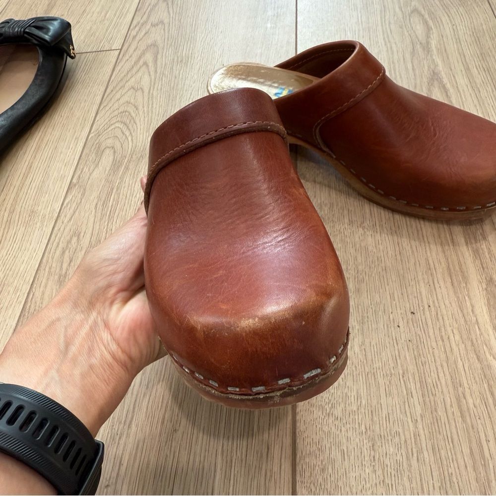 Brown Leather Clogs - Picture 3 of 8